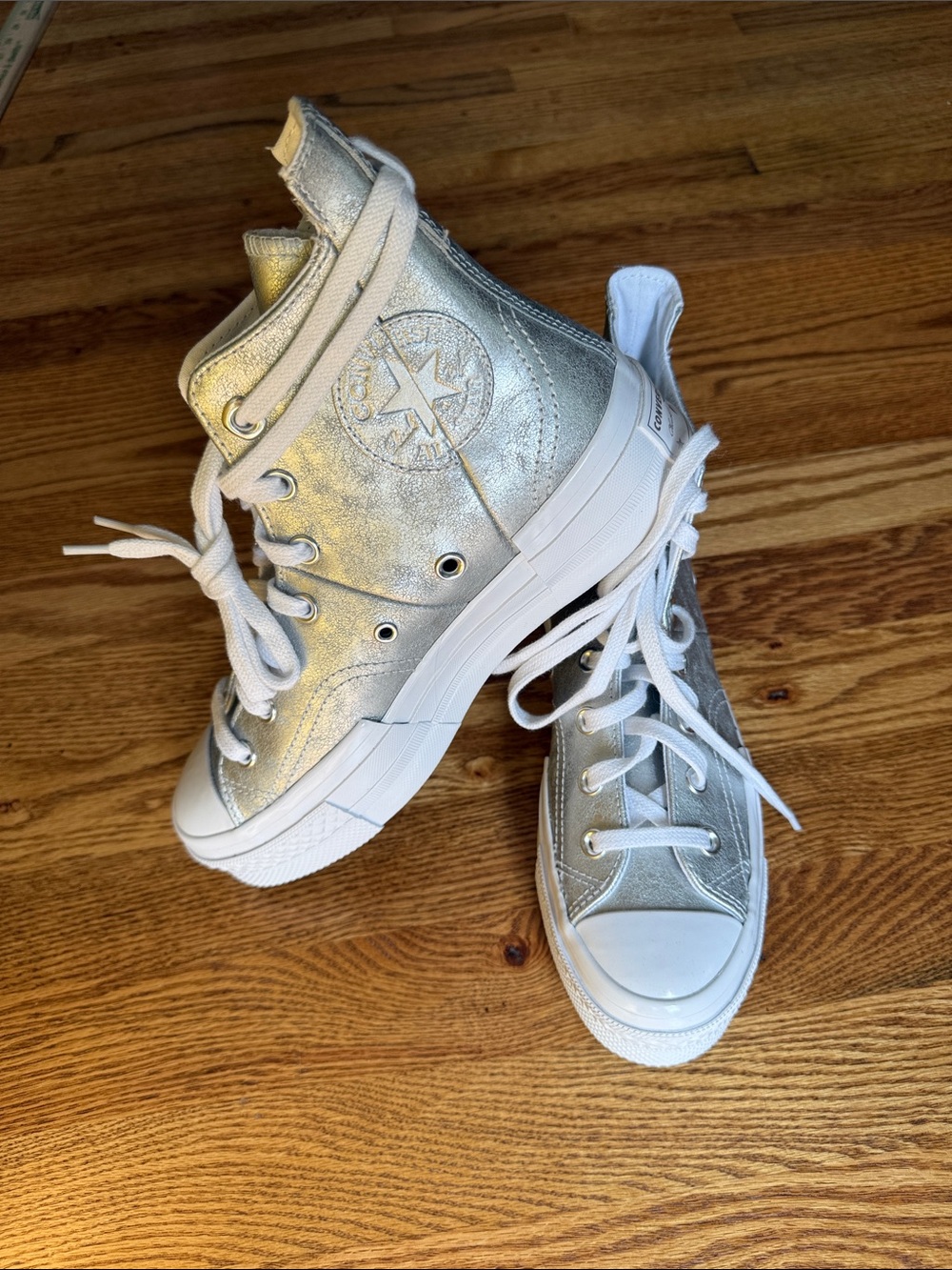 Women's Converse Chuck 70 Plus Chrome High-Top Platform Sneakers size 8